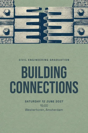 Civil engineering graduation invitation design