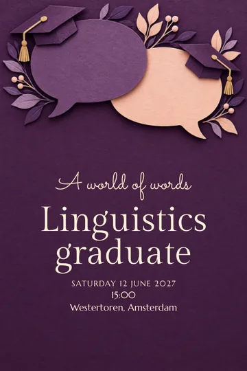 A world of words invitation design