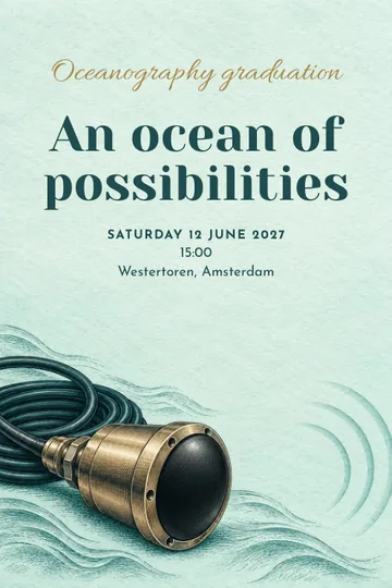 Oceanography graduation invitation design
