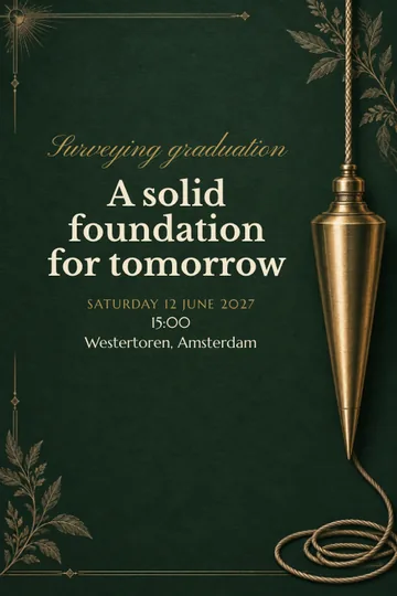 Surveying graduation invitation design