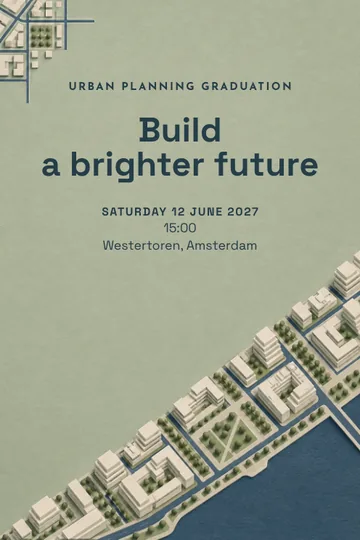 Urban planning graduation invitation design