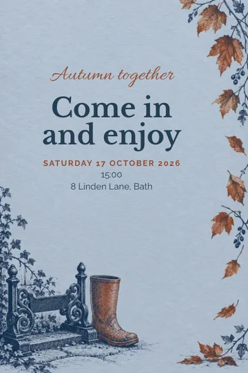 Autumn together invitation design