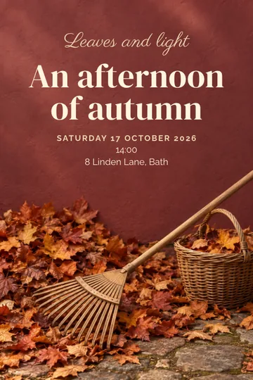 Leaves and light invitation design