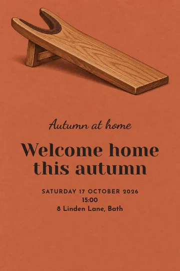 Autumn at home invitation design