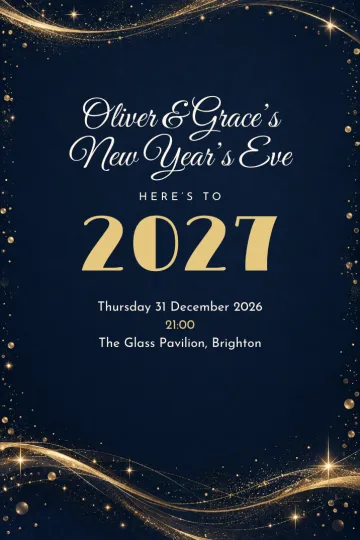 Holidays invitation, Golden stardust design