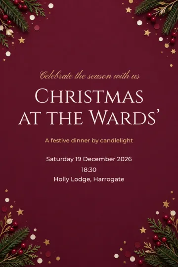 Holidays invitation, Cranberry Christmas design
