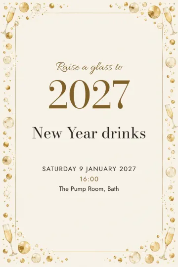 Holidays invitation, Golden bubbles design