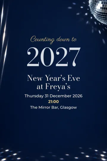 Holidays invitation, Silver New Year’s Eve design