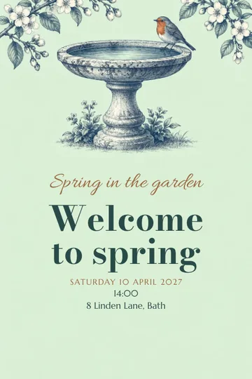 Spring in the garden invitation design