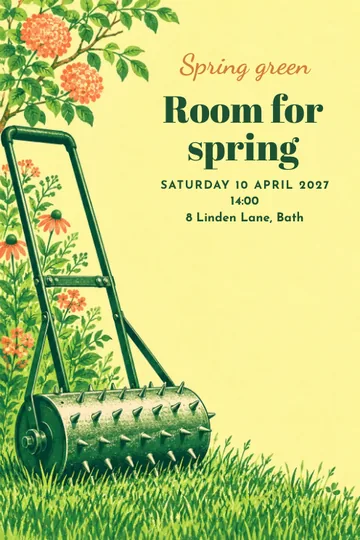 Spring green invitation design