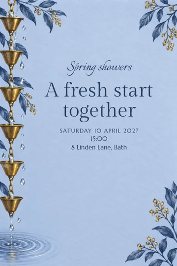 Spring rain gathering invitation design