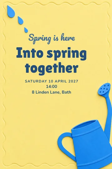 Spring is wide open invitation design