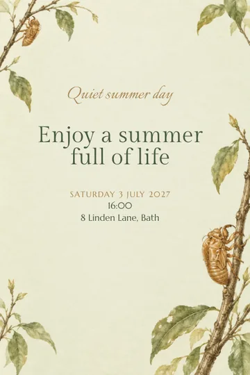 Quiet summer day invitation design