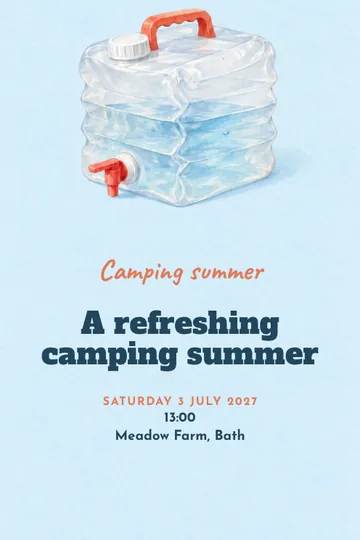 Camping summer invitation design