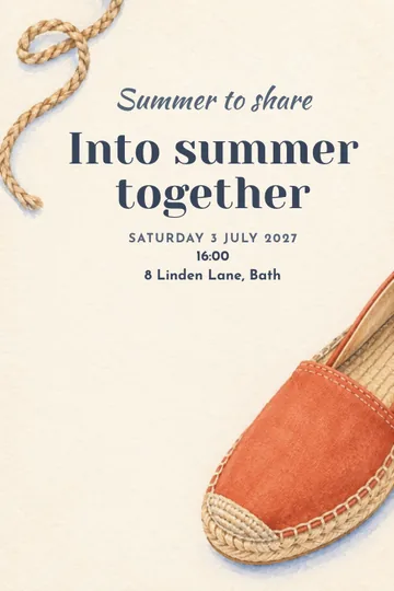 Summer to share invitation design