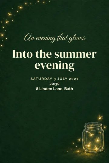 An evening that glows invitation design
