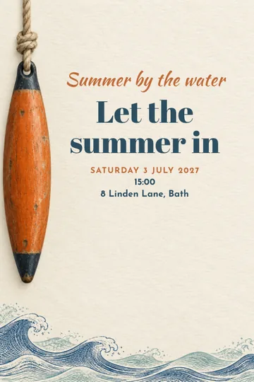 Summer by the water invitation design