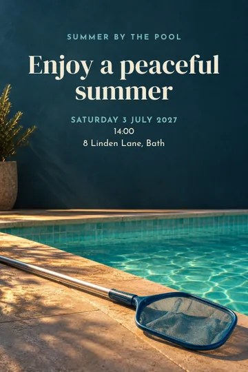 Summer by the pool invitation design