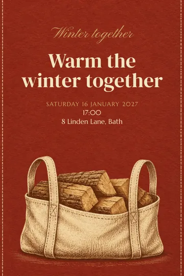 Winter together invitation design