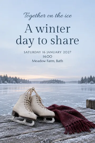 Together on the ice invitation design