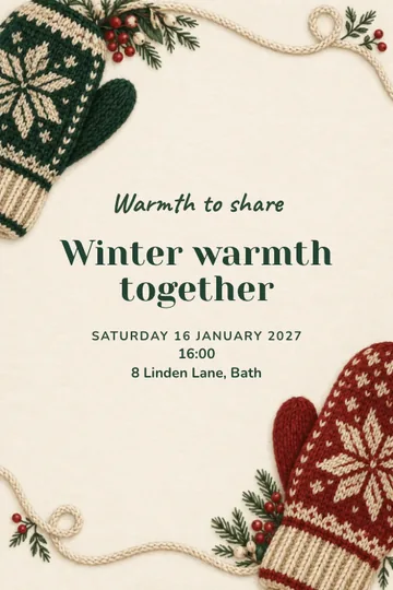 Warmth to share invitation design