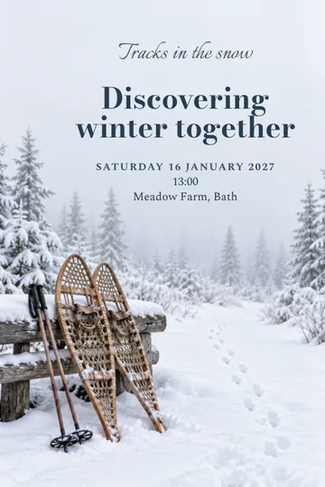 Tracks in the snow invitation design