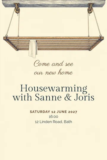 Fresh laundry in our home invitation design