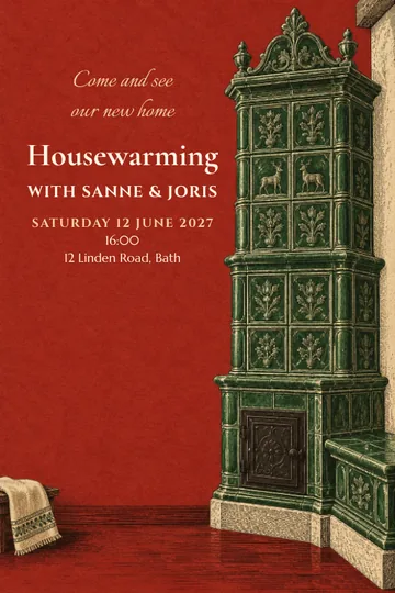 Our tiled stove invitation design