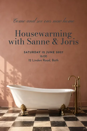 Clawfoot bathroom invitation design