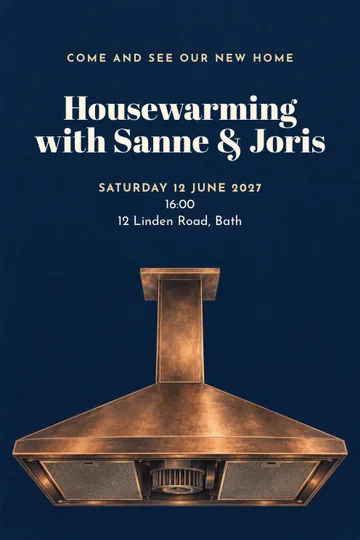 Copper above the kitchen invitation design