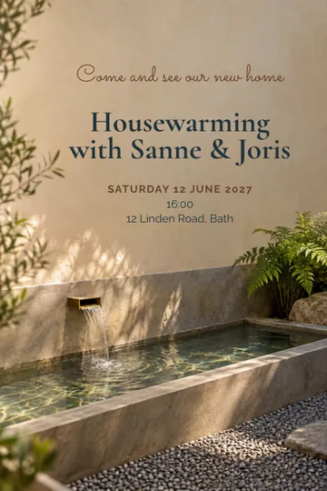 Courtyard water feature invitation design