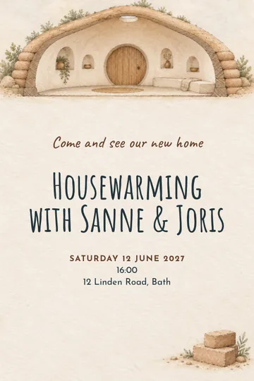 Earthbag dome home invitation design