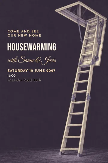 The attic opens invitation design
