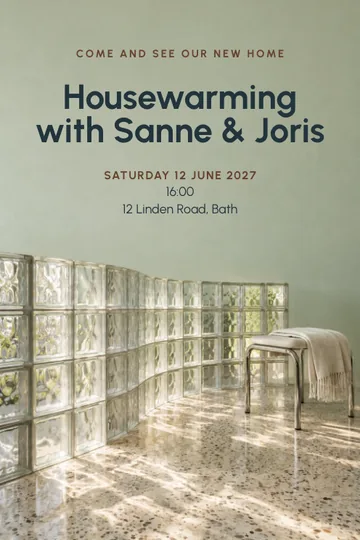 Glass brick home invitation design
