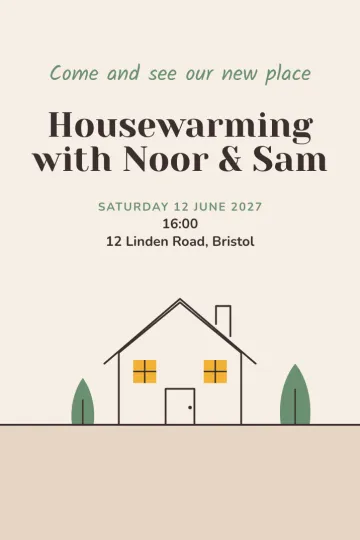 New home invitation design