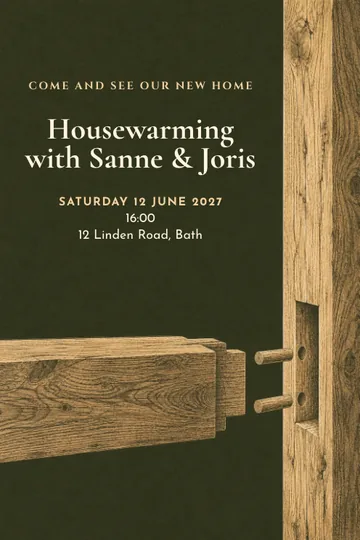 Our home takes shape invitation design