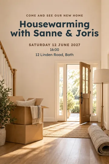 Moving boxes invitation design