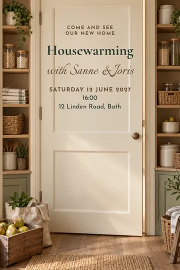 Pantry opening invitation design