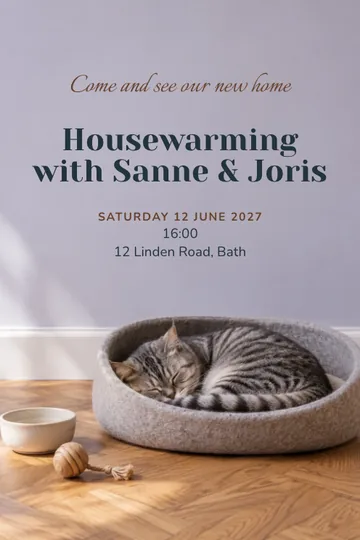 A corner for the cat invitation design