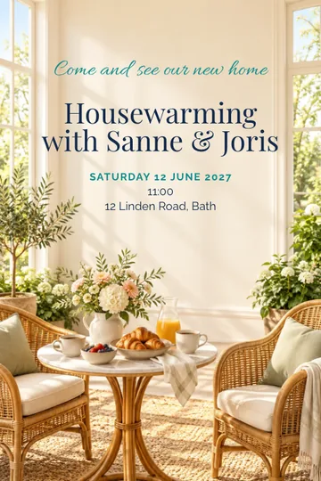 Sunroom breakfast invitation design