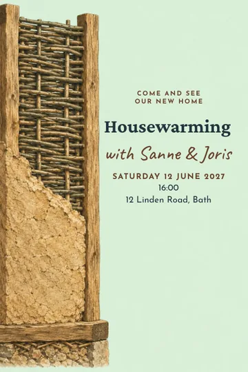 A woven home invitation design