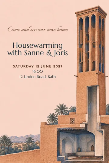 Our home catches the wind invitation design