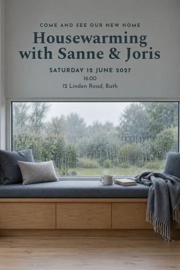 Rainy window seat invitation design