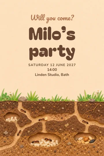 Under the ground invitation design