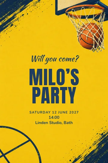 Basketball party invitation design
