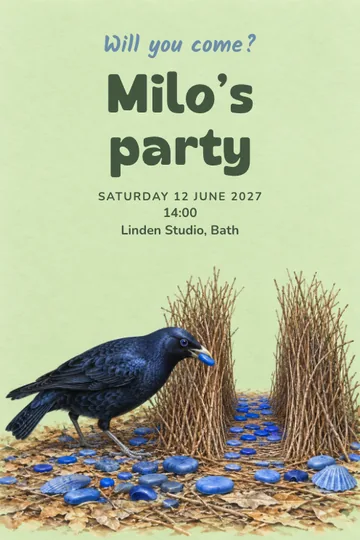 Blue treasures invitation design