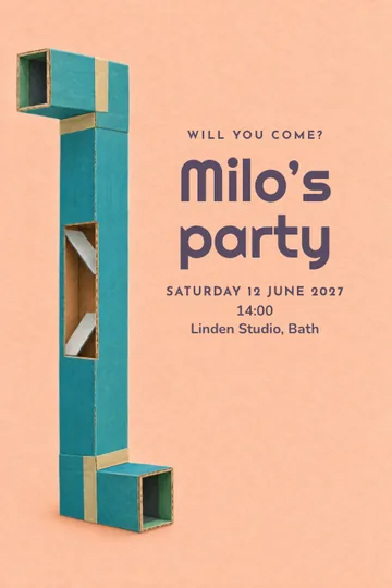 Peek around corners invitation design