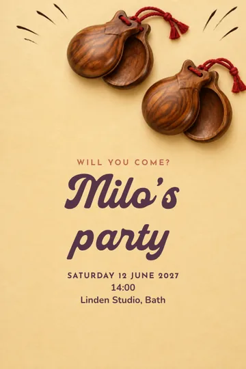 Castanet rhythm invitation design