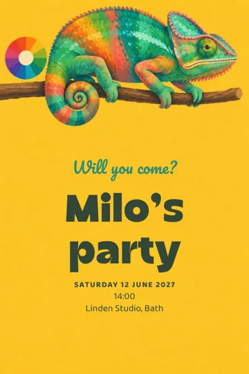Chameleon colors invitation design