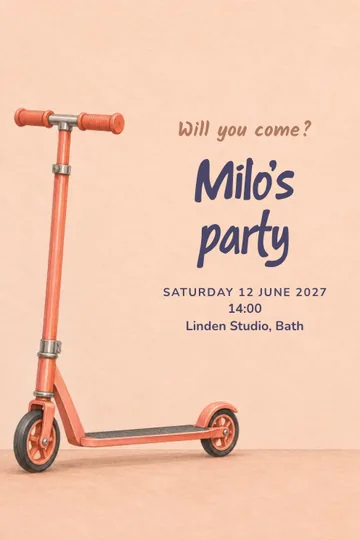 Scooter party invitation design